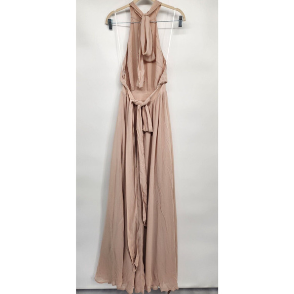 NWT Reformation Andee Halter Maxi Dress Size 4 CHAMPAGNE pink #2F502 - Picture 6 of 13